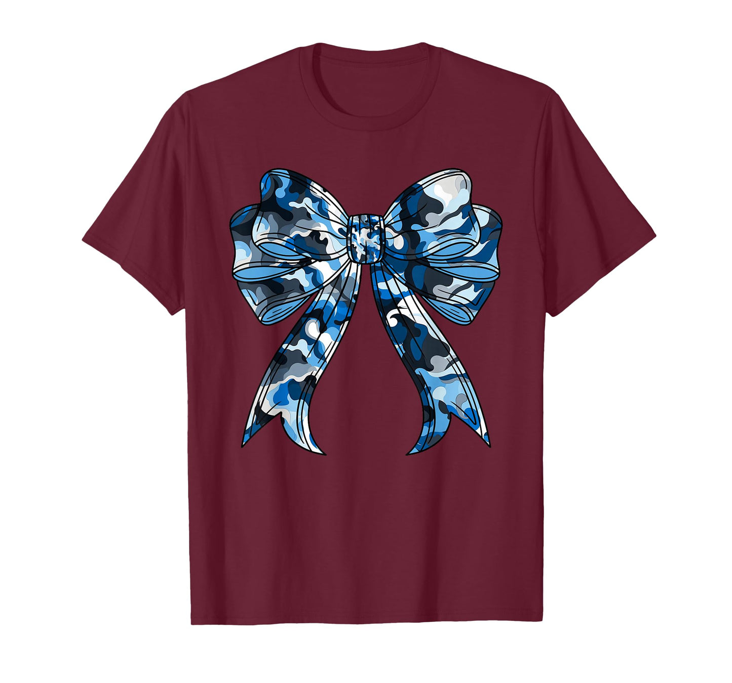 Blue Camouflage Camo Coquette Bow Hunting For Women Kids T-Shirt
