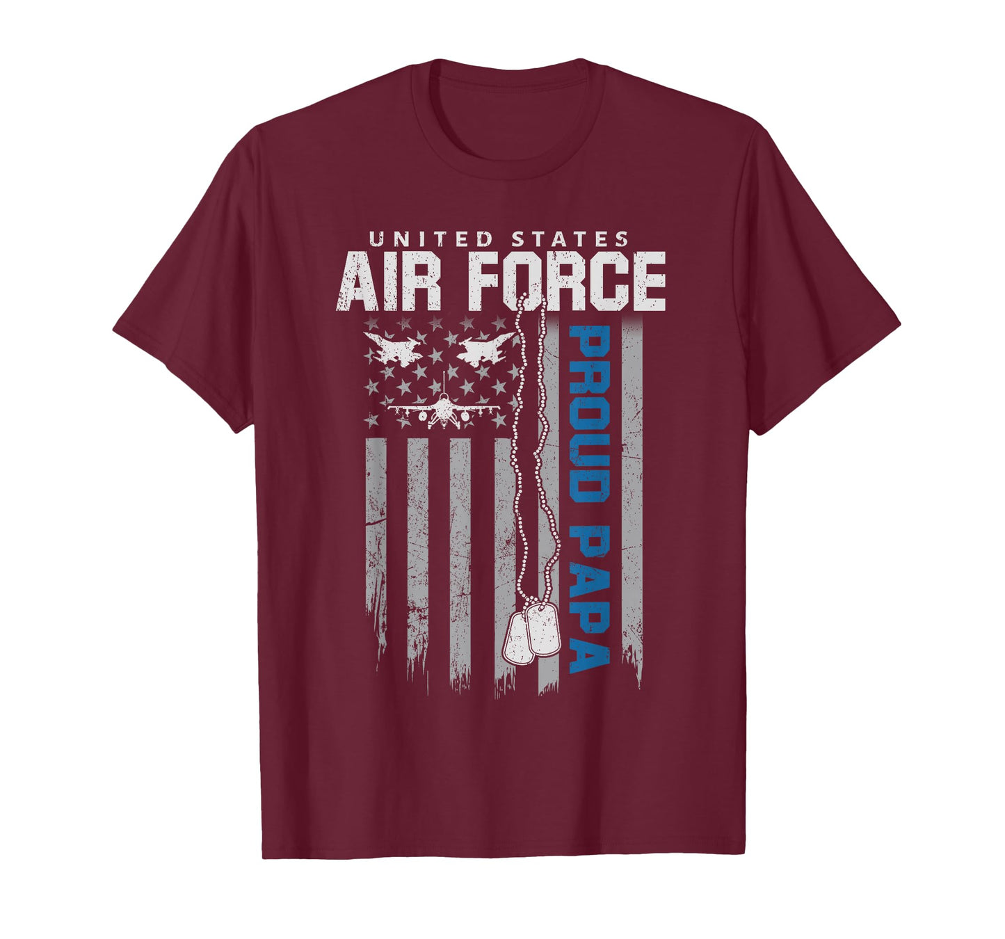 US Air Force Proud Papa Flag American USAF Family Matching T-Shirt