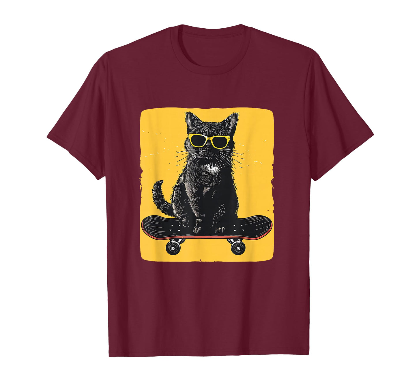 Cool Sunglasses Cat on a Skateboard for a Trendy Ride T-Shirt