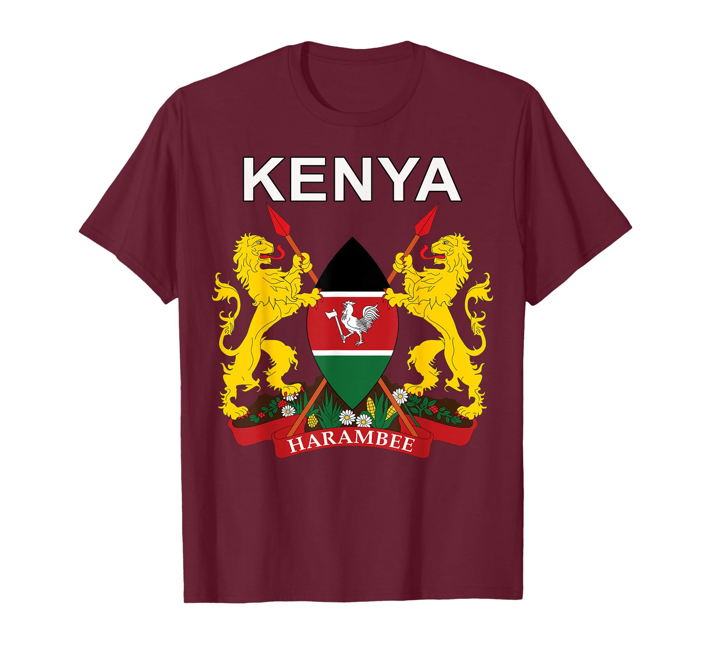 Kenya Emblem Cultural Background T-Shirt