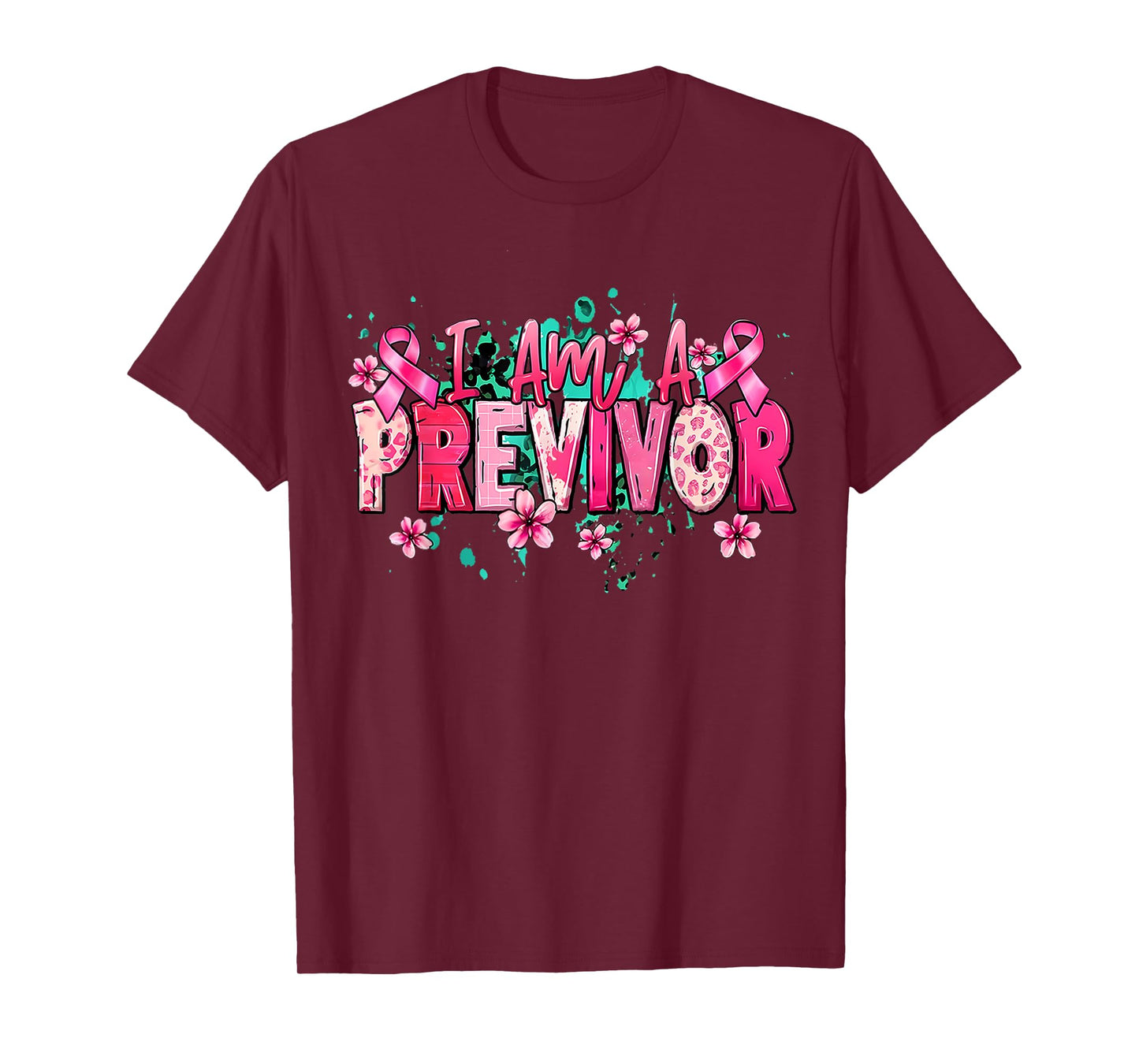 I Am A Previvor Pink Ribbon Breast Cancer Awareness Warrior T-Shirt