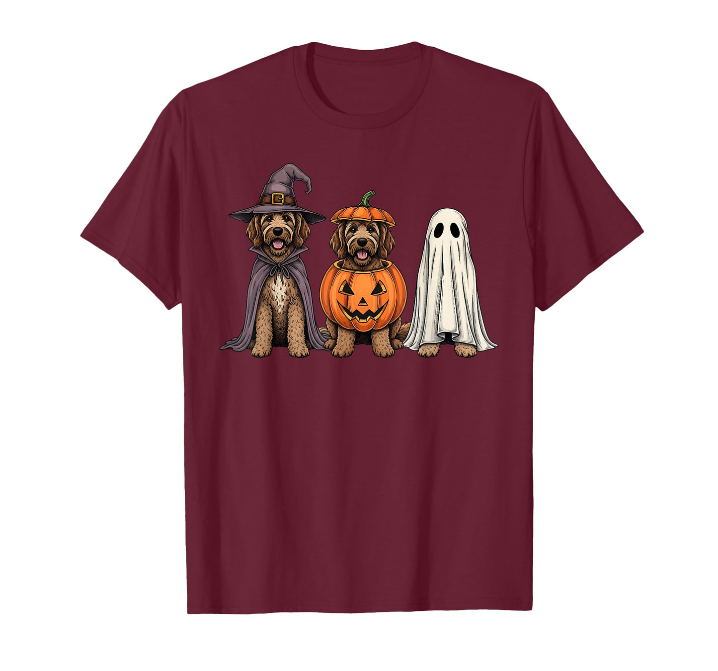 Spooky Ghost Goldendoodle Pumpkin Halloween Doodle Dog Lover T-Shirt