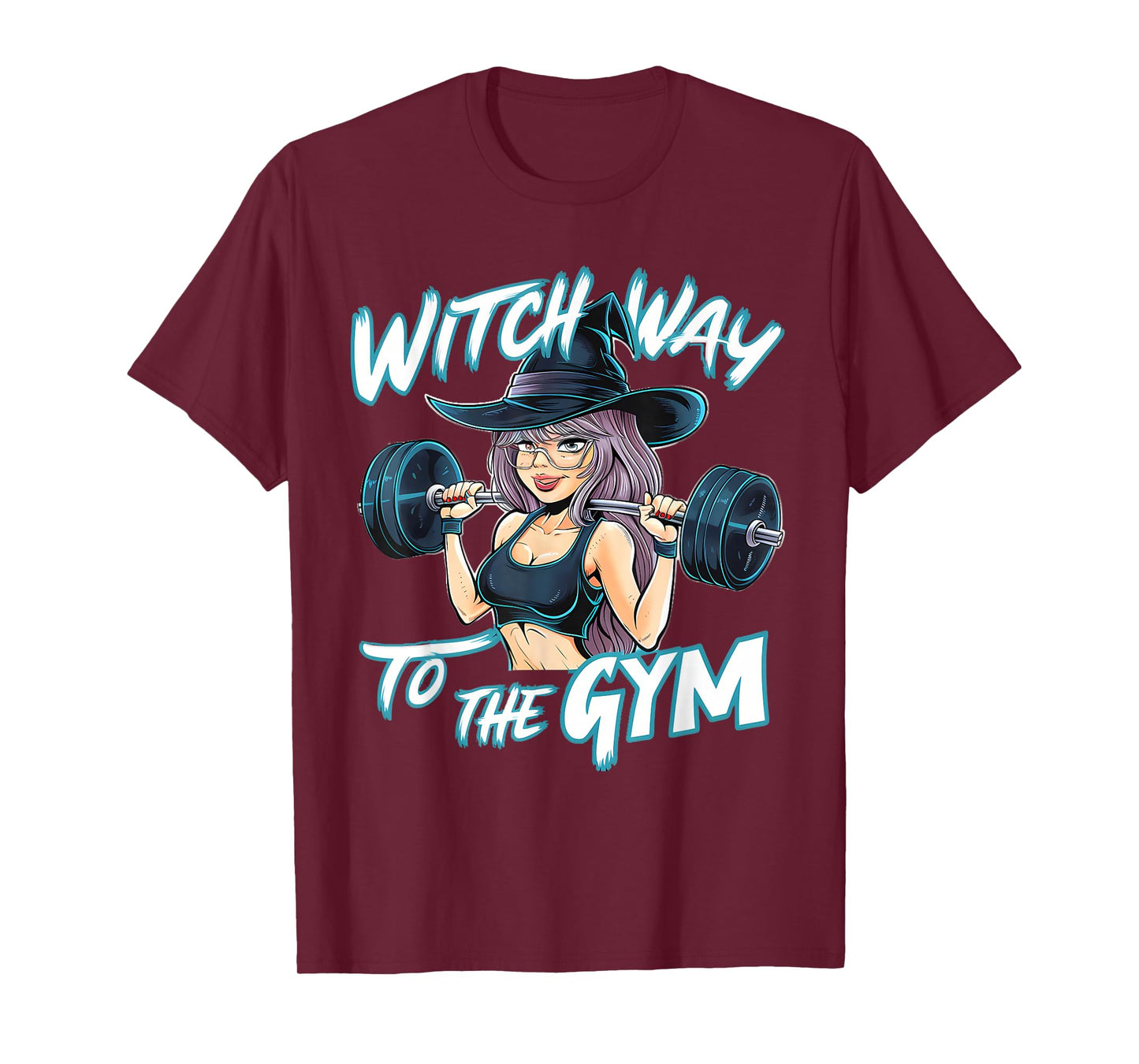 Witch Way to the Gym Halloween Workout Fitness Anime T-Shirt
