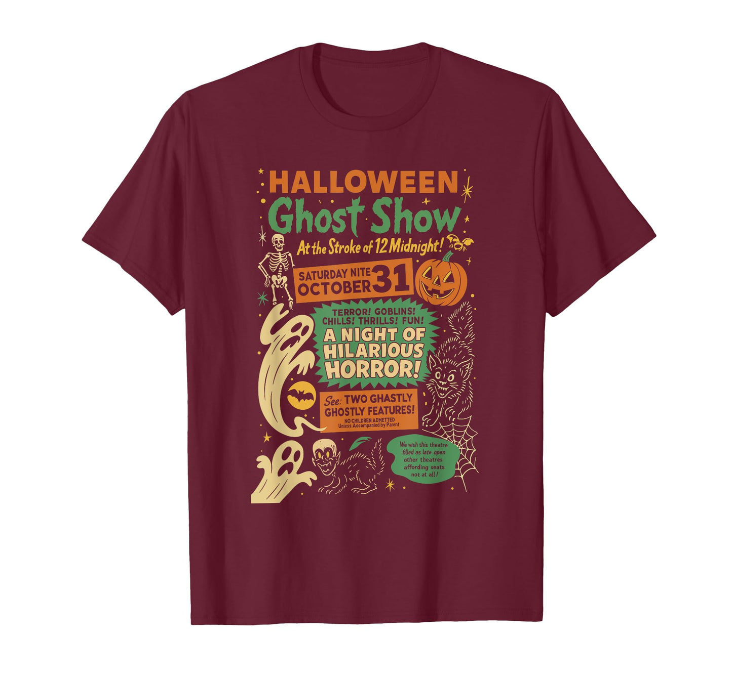 Punk Funny Horror Spooky Halloween Ghost Show Ghost Skeleton T-Shirt