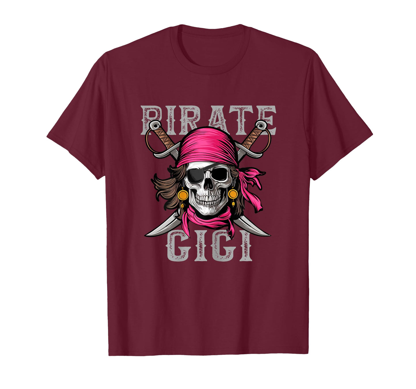 Funny Pirate Gigi Skull Halloween Costumes Family Matching T-Shirt