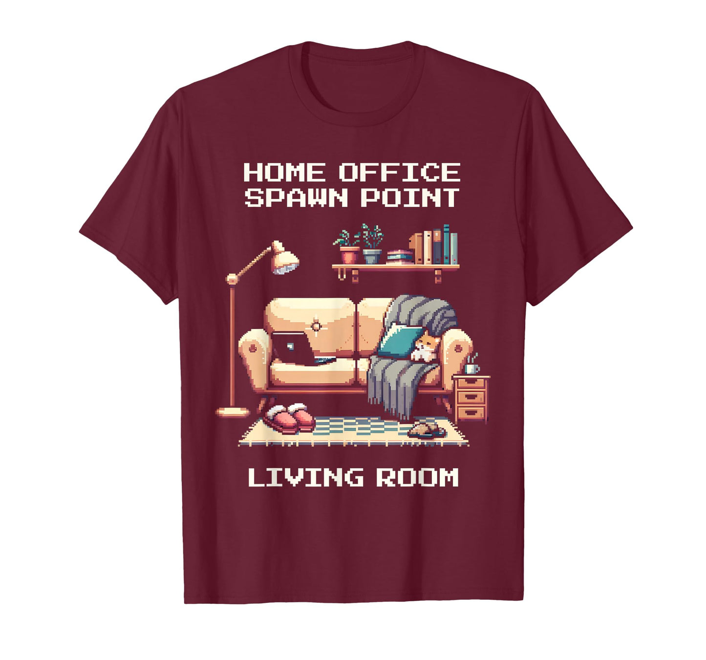 Home Office Spawn Point | Gamer Pixel Art Retro Style T-Shirt