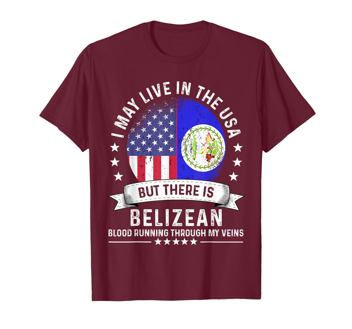 Belizean American Patriot Grown Country Belize Flag T-Shirt