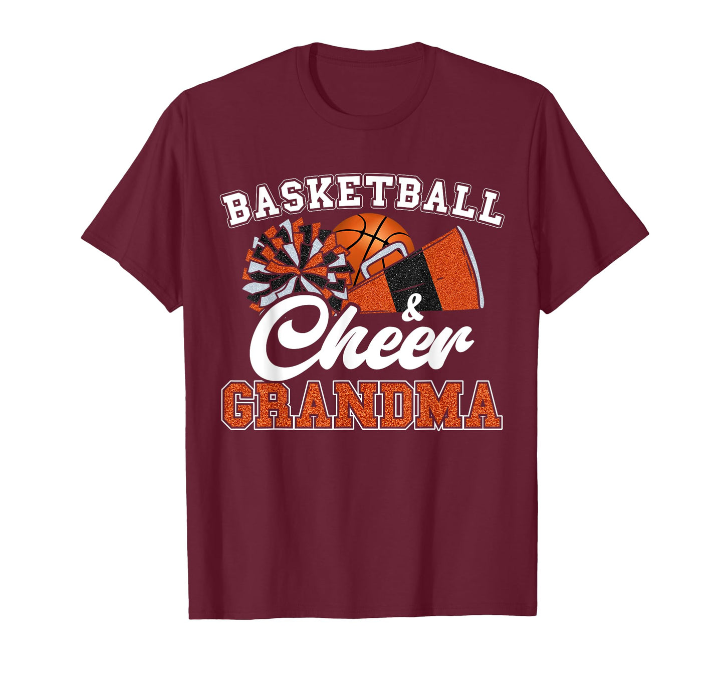 Proud Basketball & Cheer Grandma Cheerleader G-Ma Orange T-Shirt