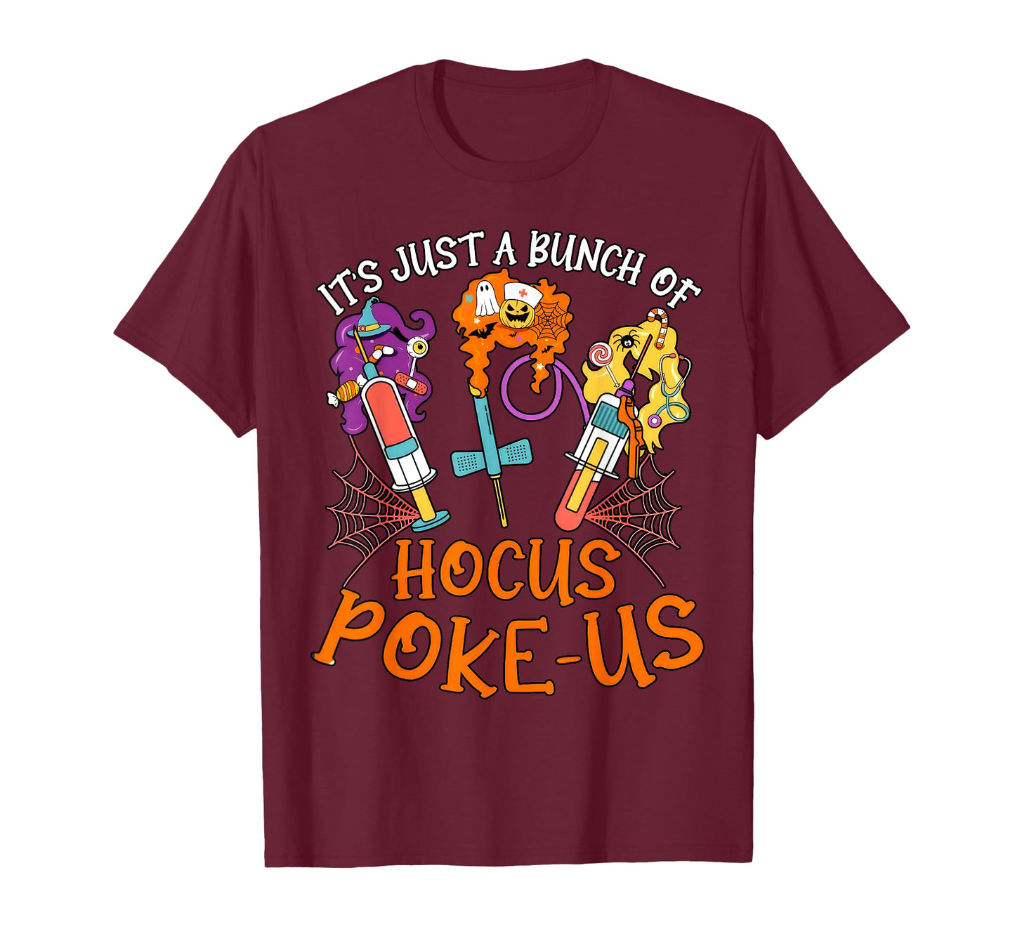 Hocus Poke-us Witch Nurse Halloween Medical Lab Tech Spooky T-Shirt