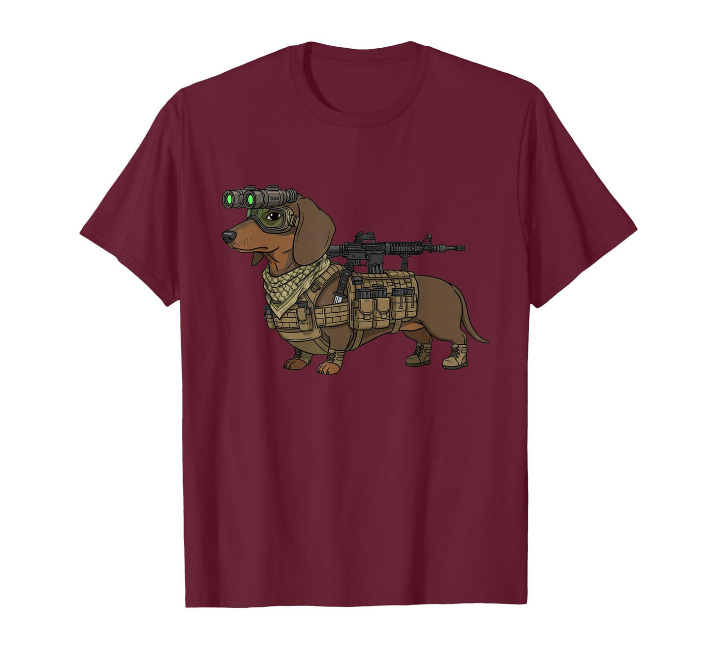 Tactical Wiener Funny Dachshund Dog with NVG Meme Dogs Lover T-Shirt