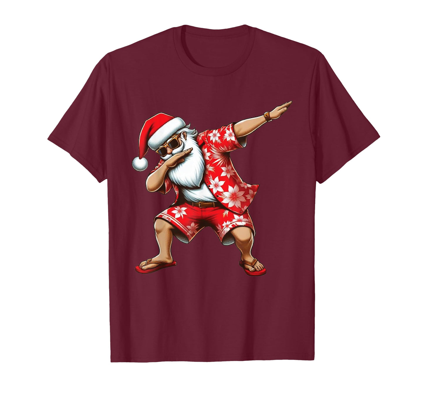 Dabbing Santa Christmas in July Boys Men Hawaiian Xmas Dab T-Shirt