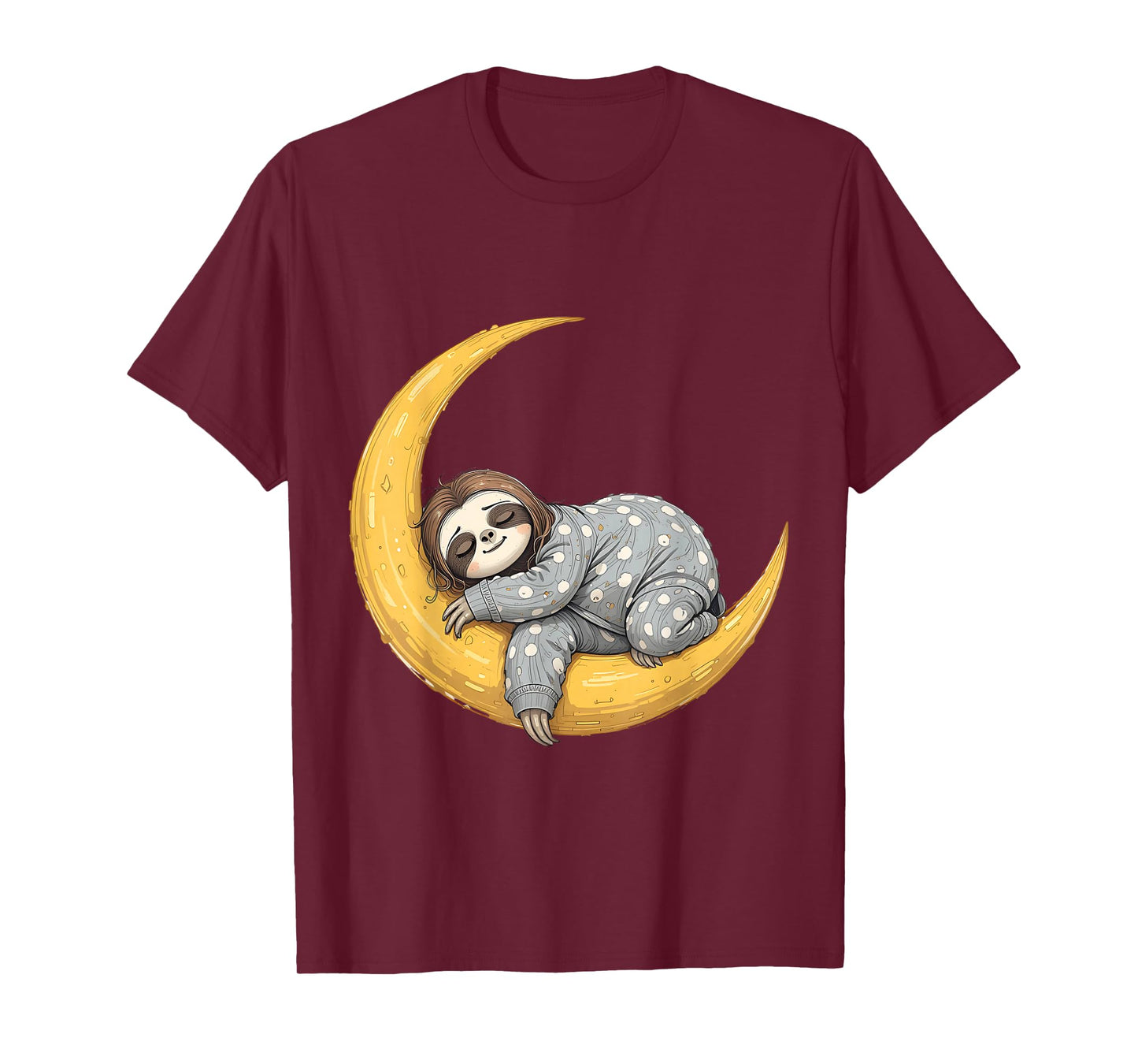 Cute Sloth on Total Eclipse Moon Kids Men T-Shirt