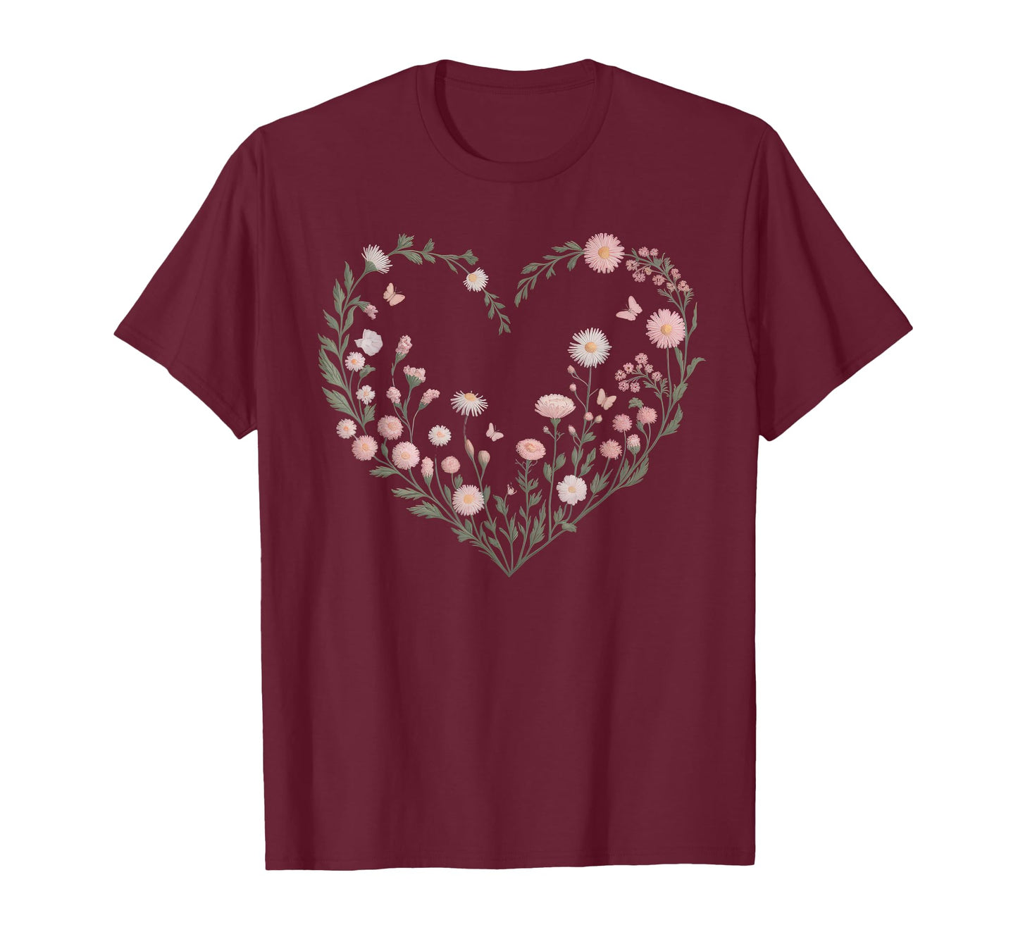 Floral Women TShirt Vintage Boho Wildflower Botanical Flower T-Shirt