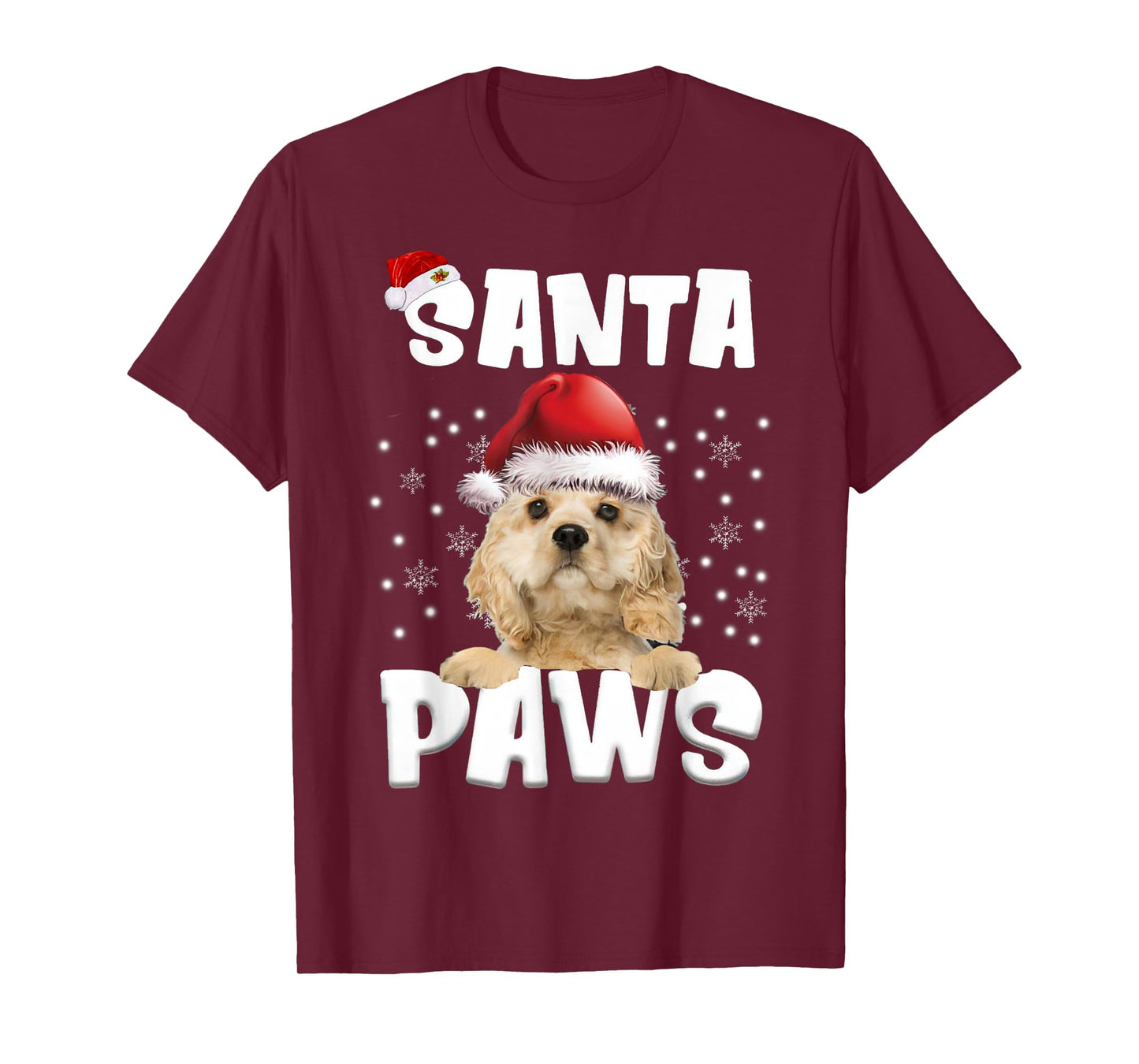 Funny American Cocker Spaniel Christmas Lights Tree Dog Men Women T-Shirt