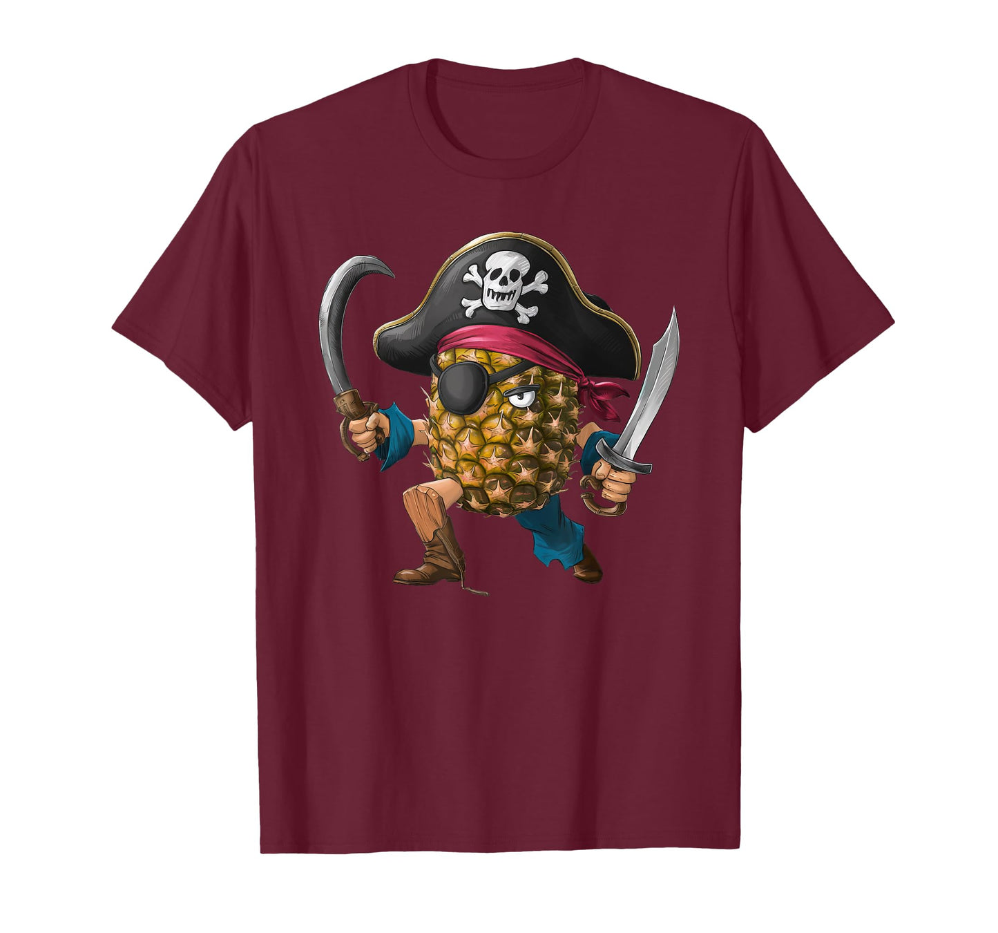 Pineapple Pirate Halloween Mens Womens Kids Pirate Funny T-Shirt