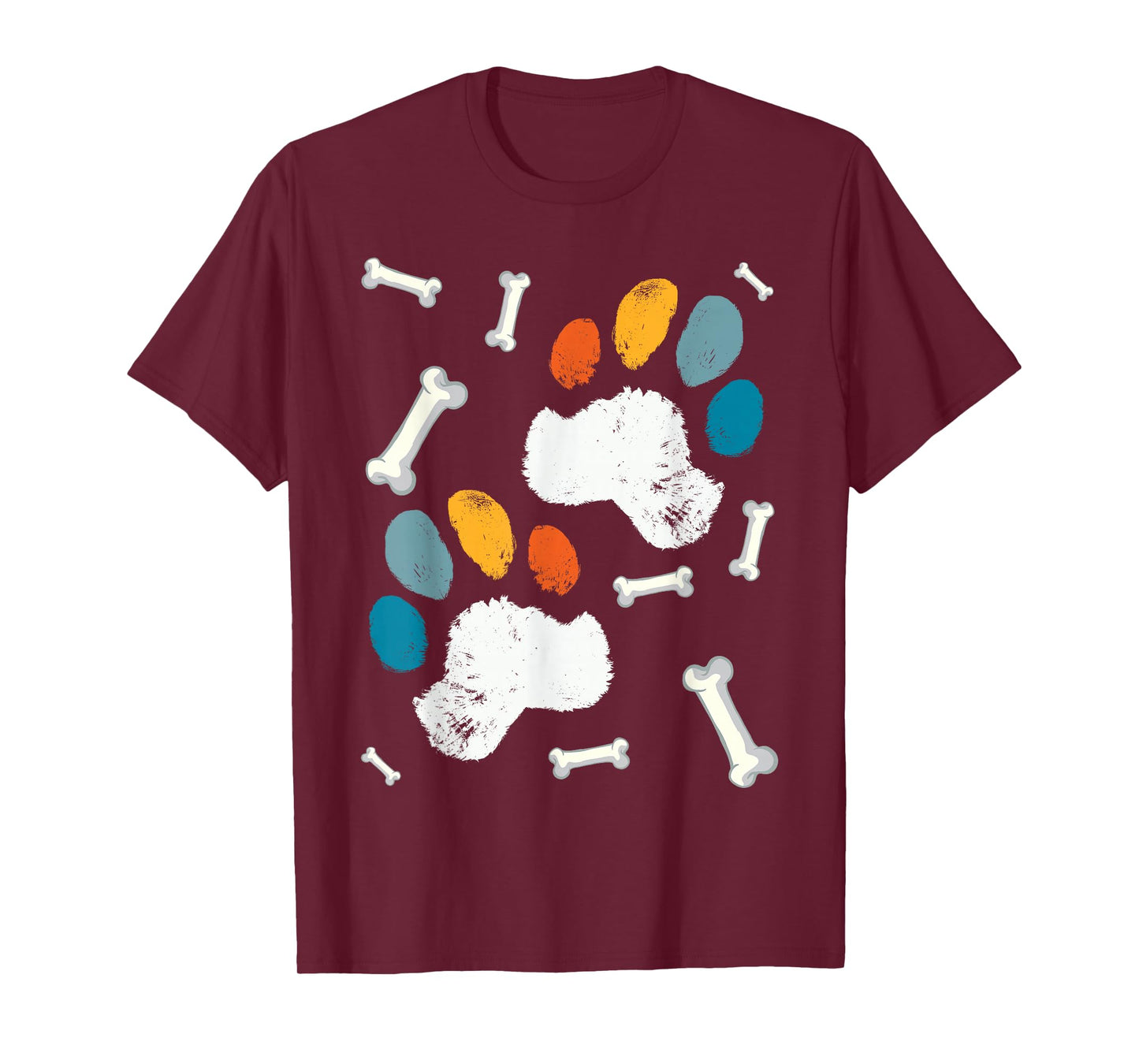 Vintage Dog Puppy Dog Paw Print Dog Love Pet Paw T-Shirt