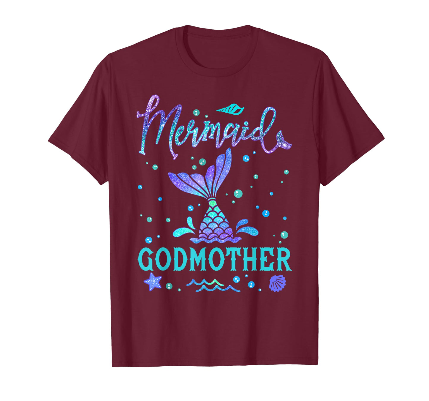 Mermaid Godmother Matching Birthday Squad Party Mermaid Tail T-Shirt