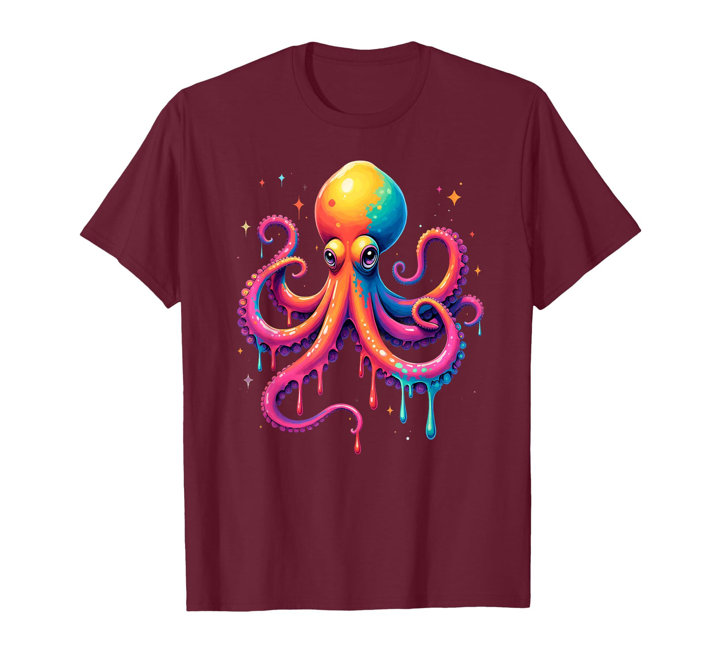 Aesthetic Rainbow Dripping Octopus T-Shirt