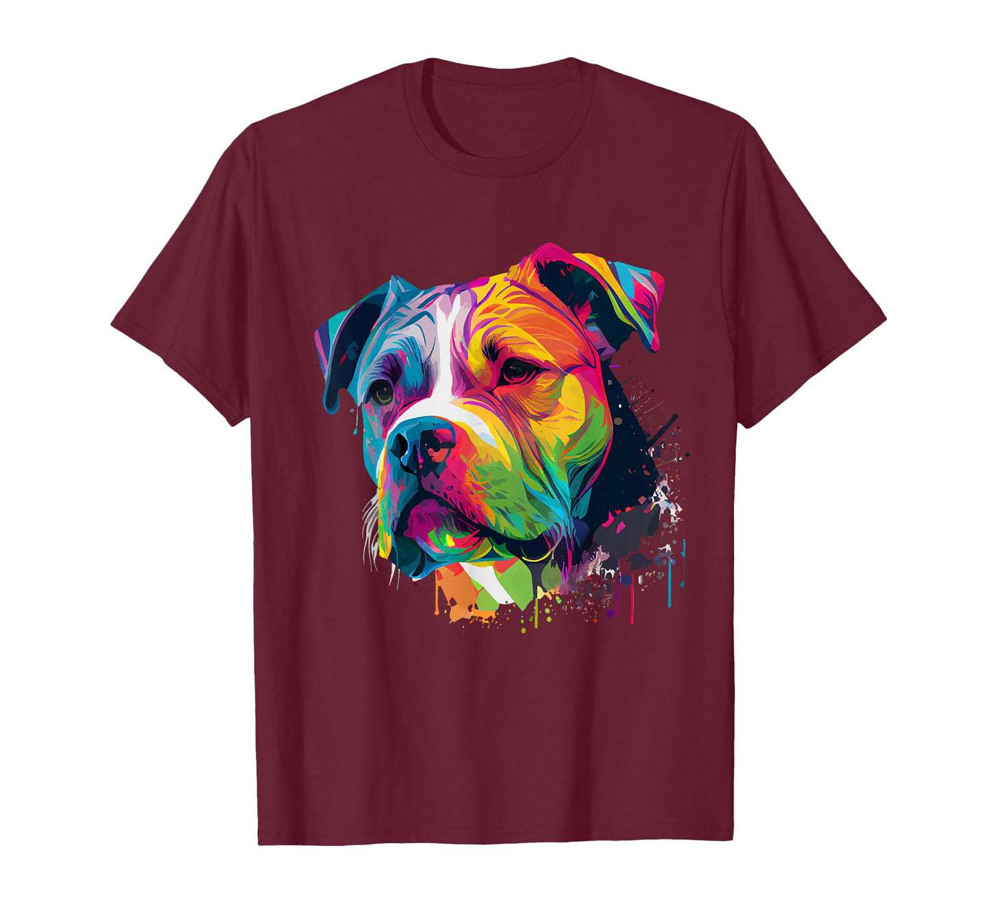 Colorful American Bulldog American Bully Men Women T-Shirt