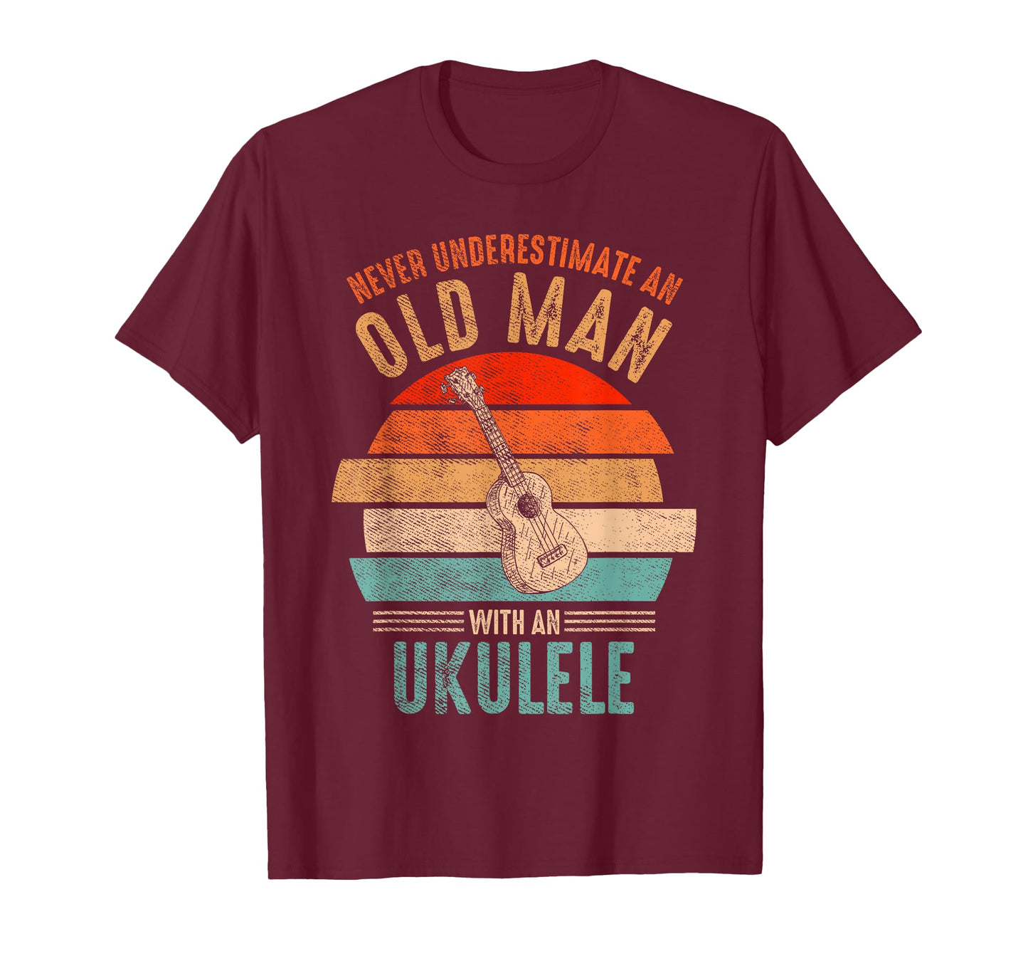 Vintage Never Underestimate An Old Man With An Ukulele T-Shirt