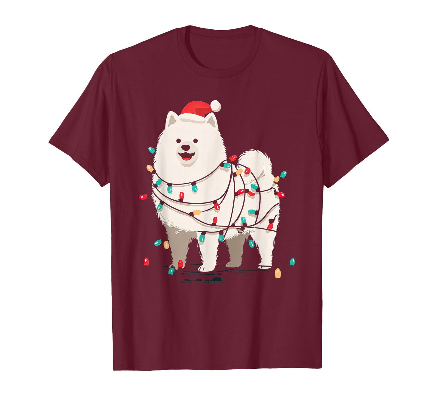 Funny American Eskimo Christmas Graphics Dog Lights Lover T-Shirt