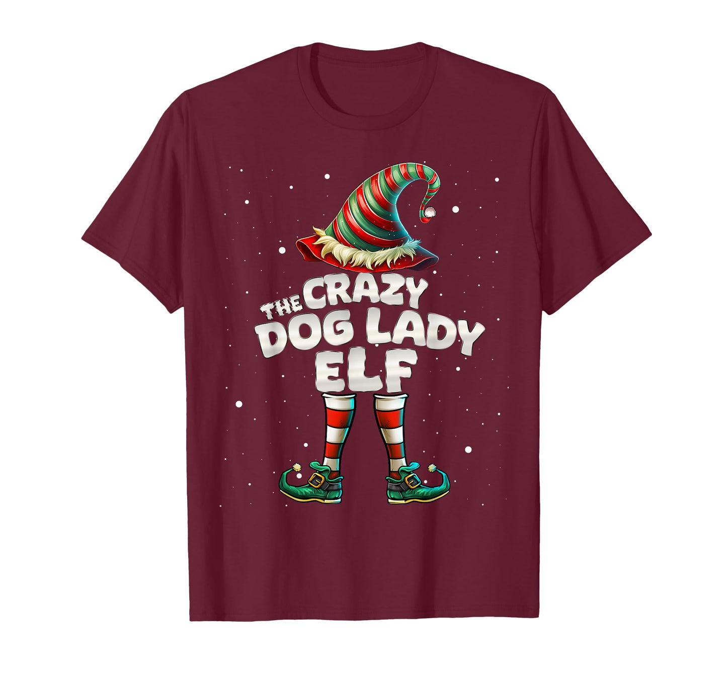 The Crazy Dog Lady Elf Family Matching Group Christmas T-Shirt