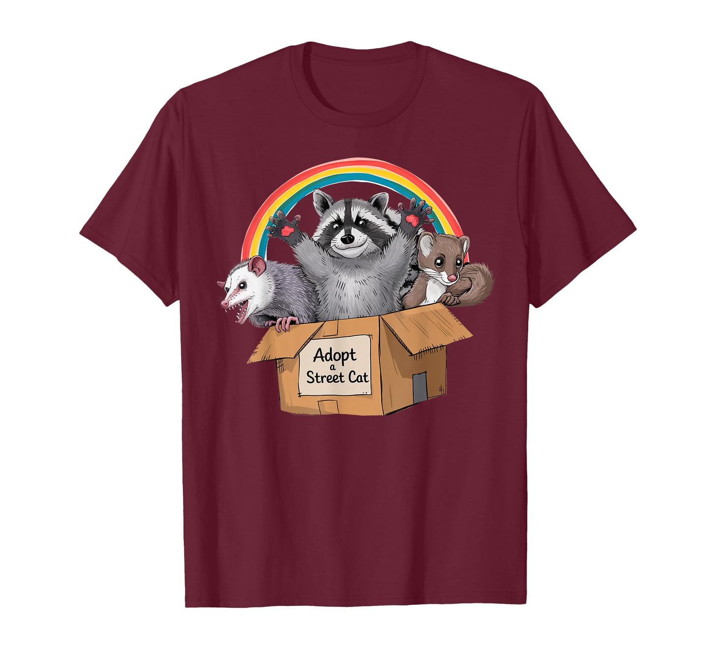 Adopt A Street Cat Opossum Raccoon Skunk Gifts Men Women Kid T-Shirt