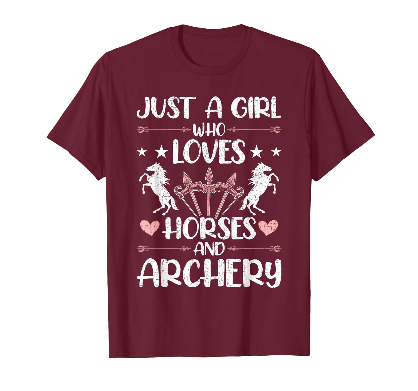 Girl Who Loves Horses And Archery Archers Bowhunter T-Shirt