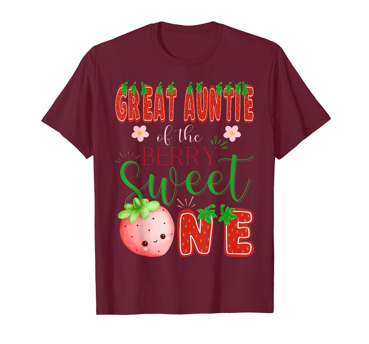 Great Auntie Of The Berry Sweet One 1St Birthday Strawberry T-Shirt