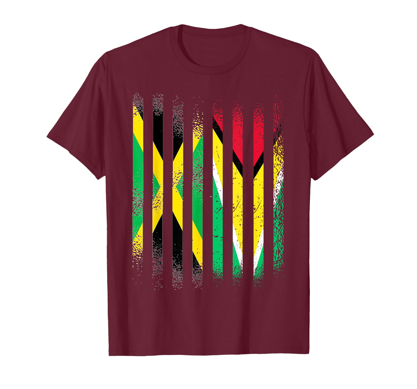 Jamaica Flag Guyana Grown Country Flags Stripes T-Shirt