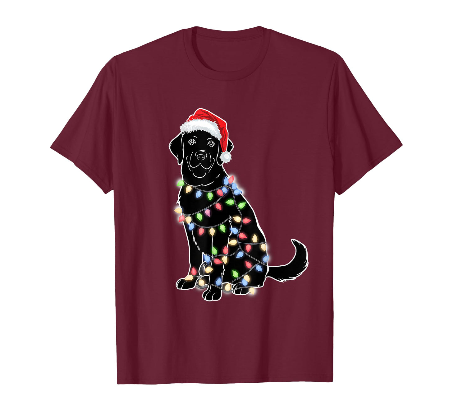 Santa Beagle Christmas Tree Light Pajama Dog Xmas T-Shirt