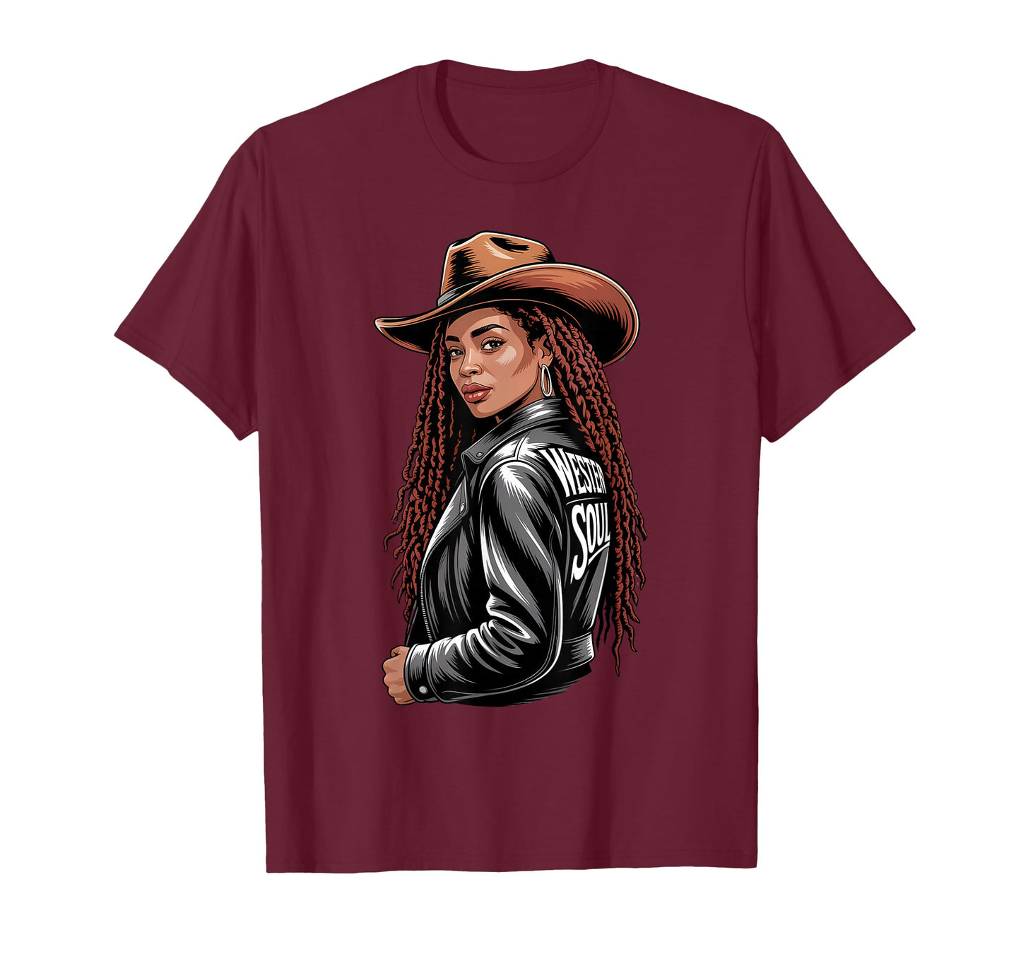 Black African American Cowgirl Western Country Rodeo Locs T-Shirt
