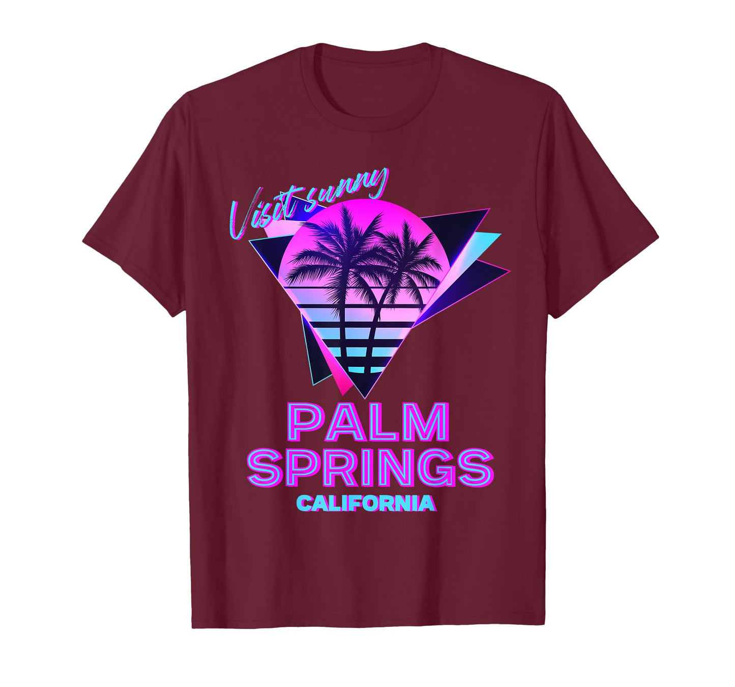 Palm Springs California 80s Retro Palm Tree Aesthetic Vibe T-Shirt