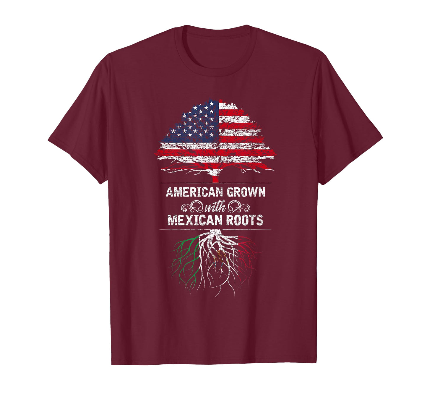 Mexico T-Shirt - USA Flag Mexican Roots American Grown T-Shirt