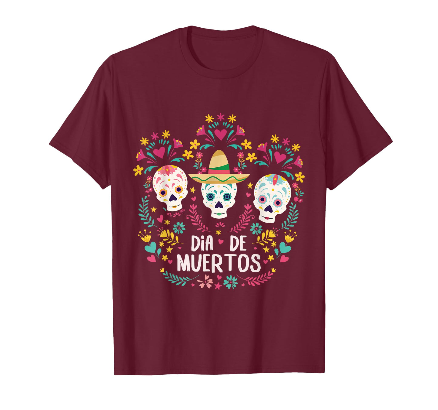 Dia De Muertos Skeleton Head Sugar Bone Halloween T-Shirt