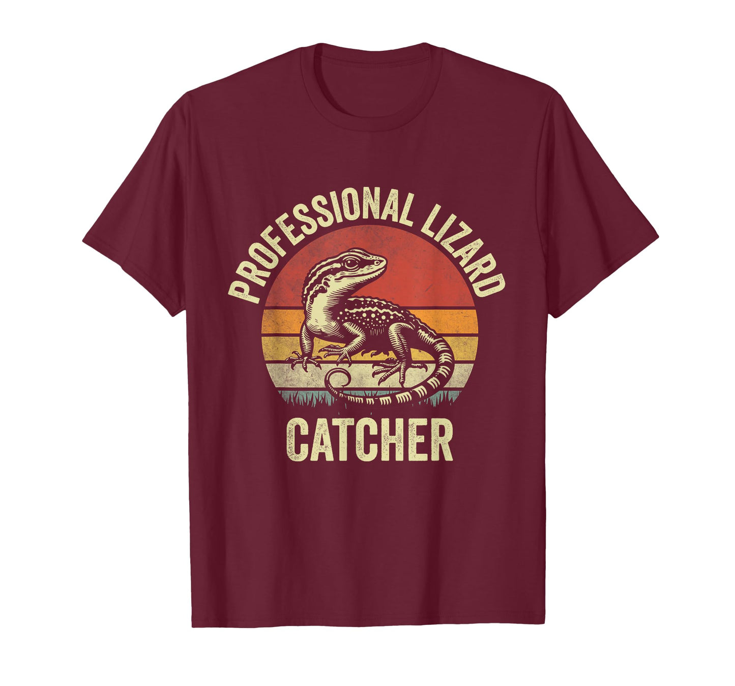 Professional Lizard Catcher Funny Retro Gecko Lizard Hunter T-Shirt