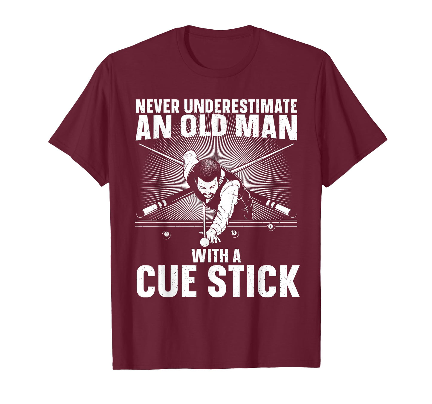 Best Pool Art for Men Grandpa Billiard Player Pool Lover T-Shirt