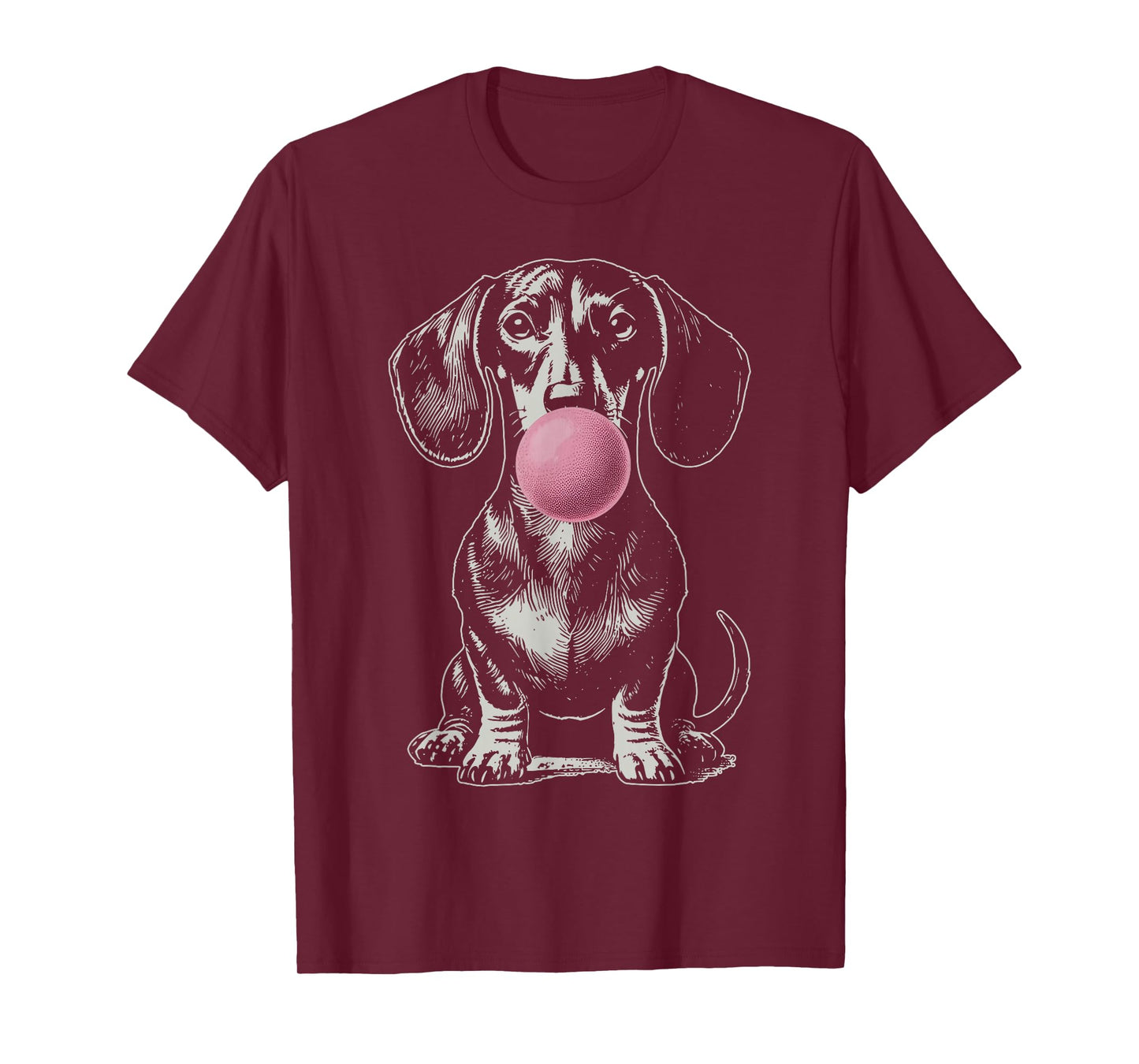 Vintage Dachshund Blowing Bubble Wiener Dog Dad Mom Owner T-Shirt