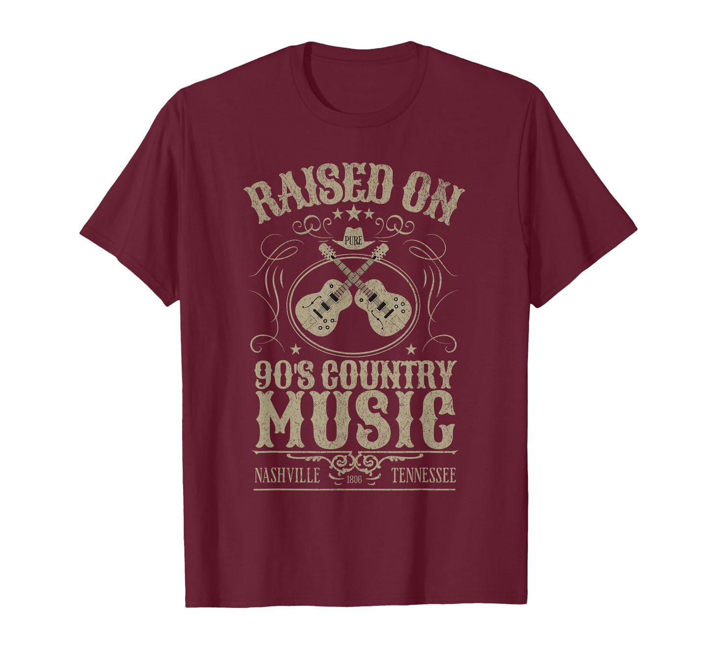 Raised On 90s Country Music Nashville Tennessee Vintage T-Shirt