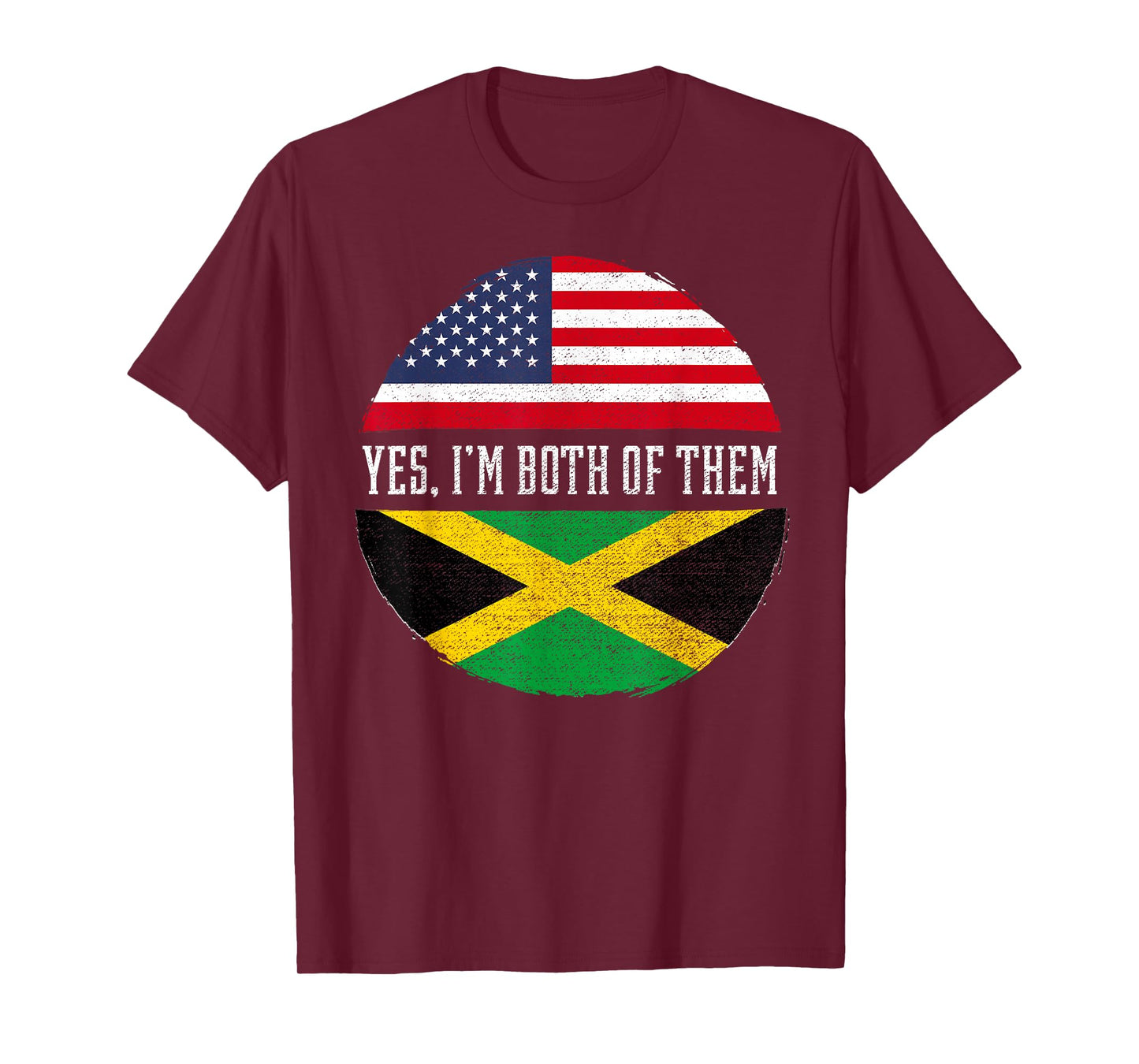 Half American Half Jamaican USA Flag Jamaica Heritage DNA T-Shirt Small