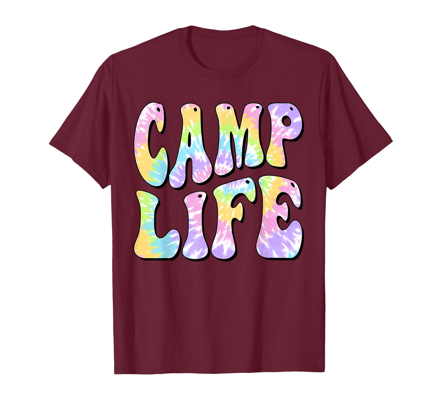 Camping Summer for Girls Summer Camp Tie-Die Retro T-Shirt