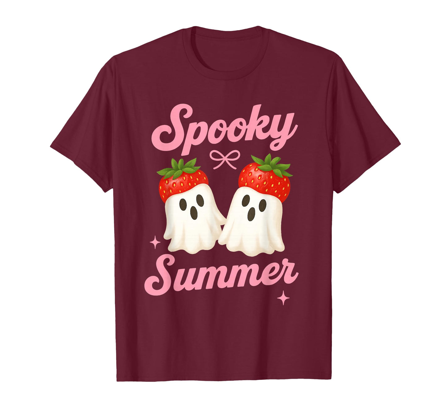 Strawberry Ghosts Funny Halloween Summer Spooky T-Shirt