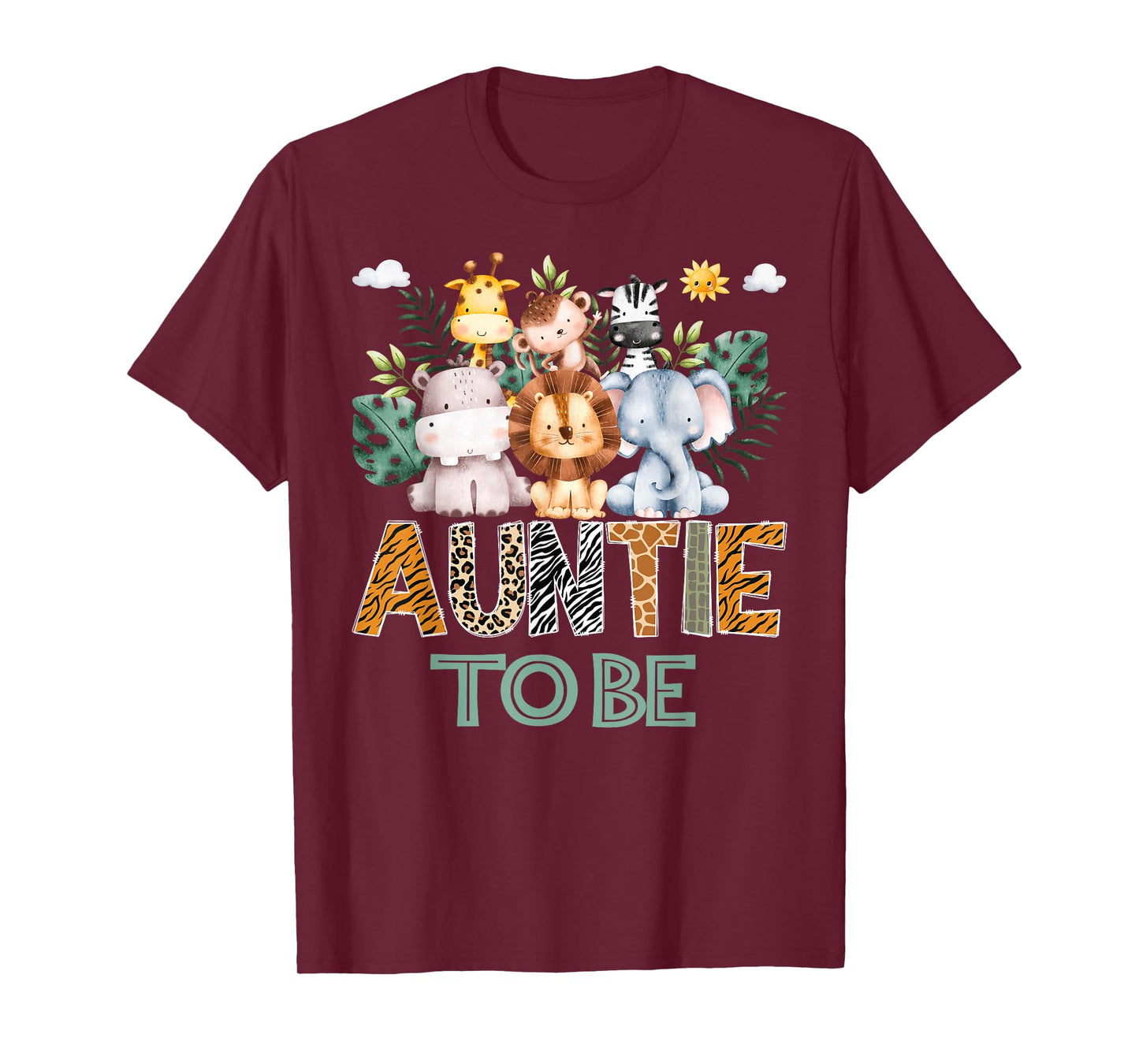 Soon To Be Auntie Jungle Animal Safari Gender Reveal T-Shirt