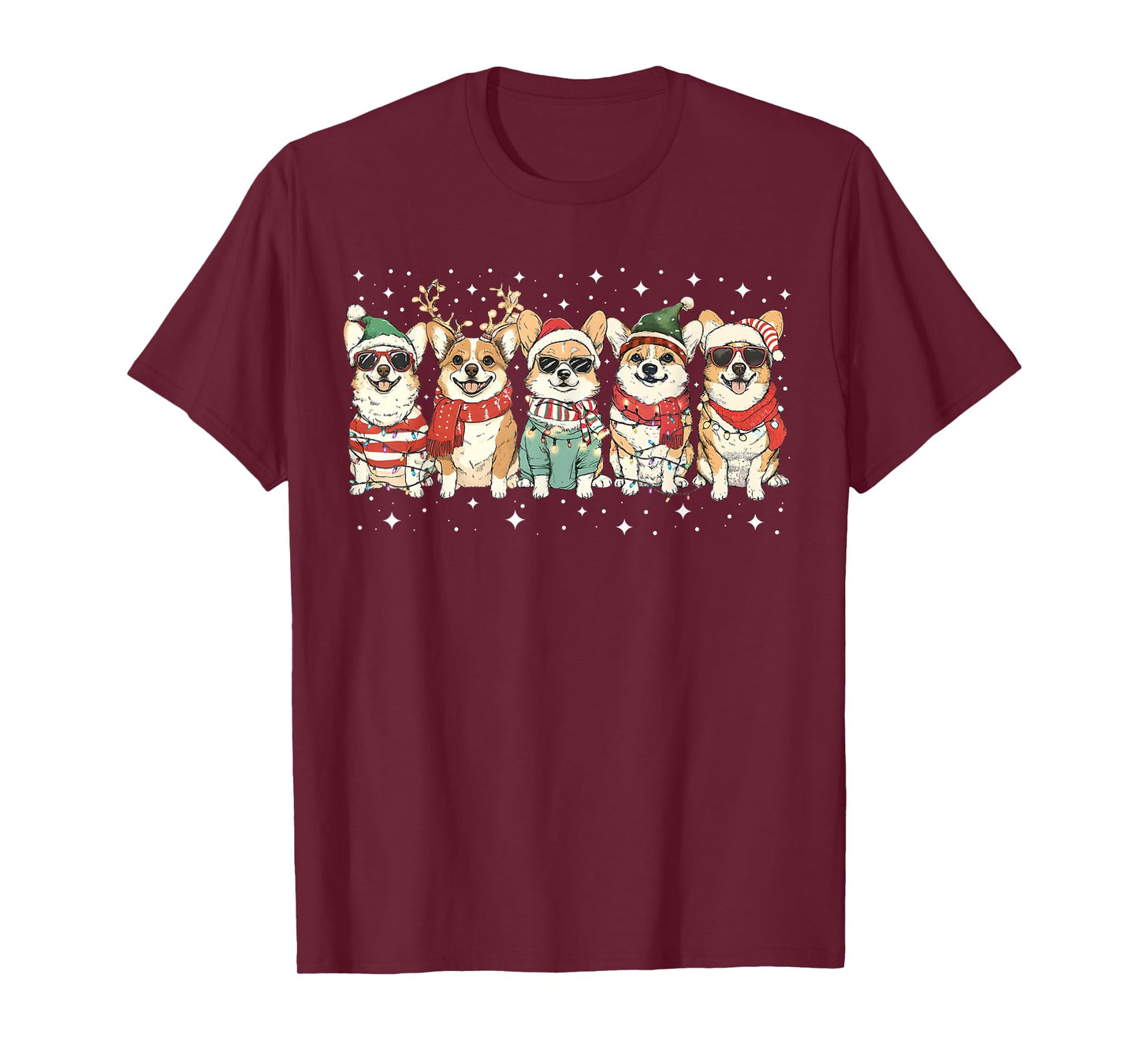 Corgi Santa Christmas Lights Xmas PJ Dog Lover Merry Corgmas T-Shirt