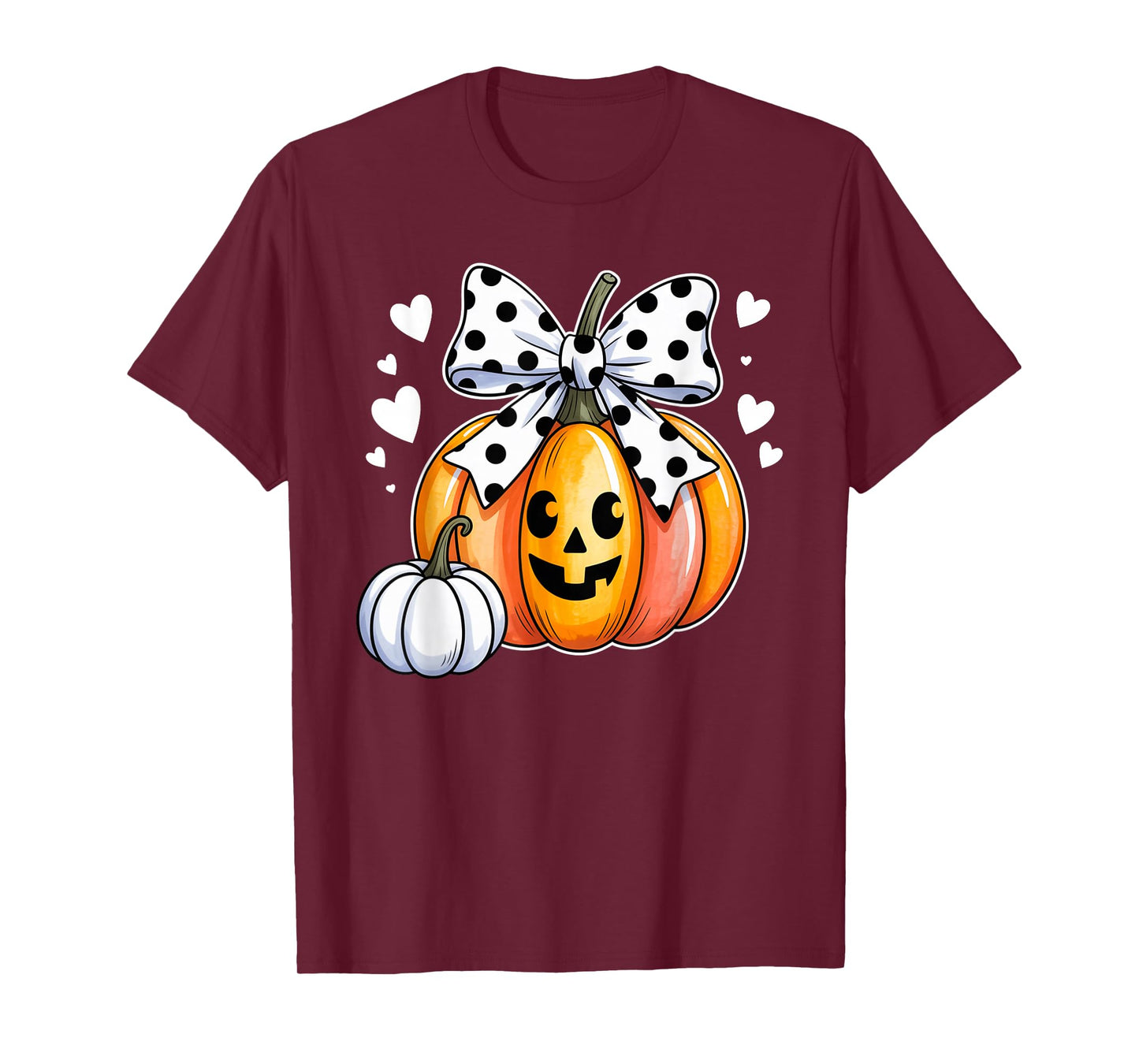Cute Pumpkin Bow Halloween Spooky Mama Mom Fall Vibes T-Shirt
