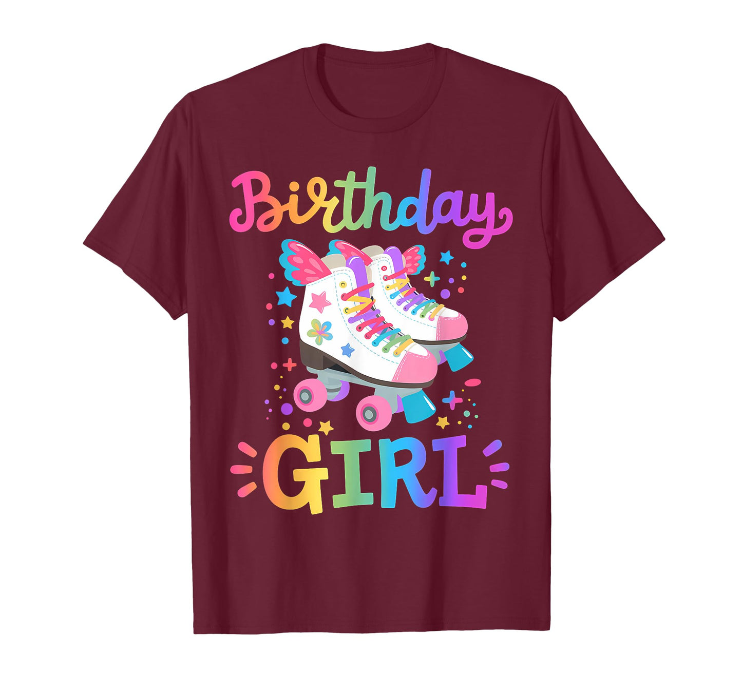 Birthday Girl Rolling Skates Roller Skater Kids Girls Party T-Shirt