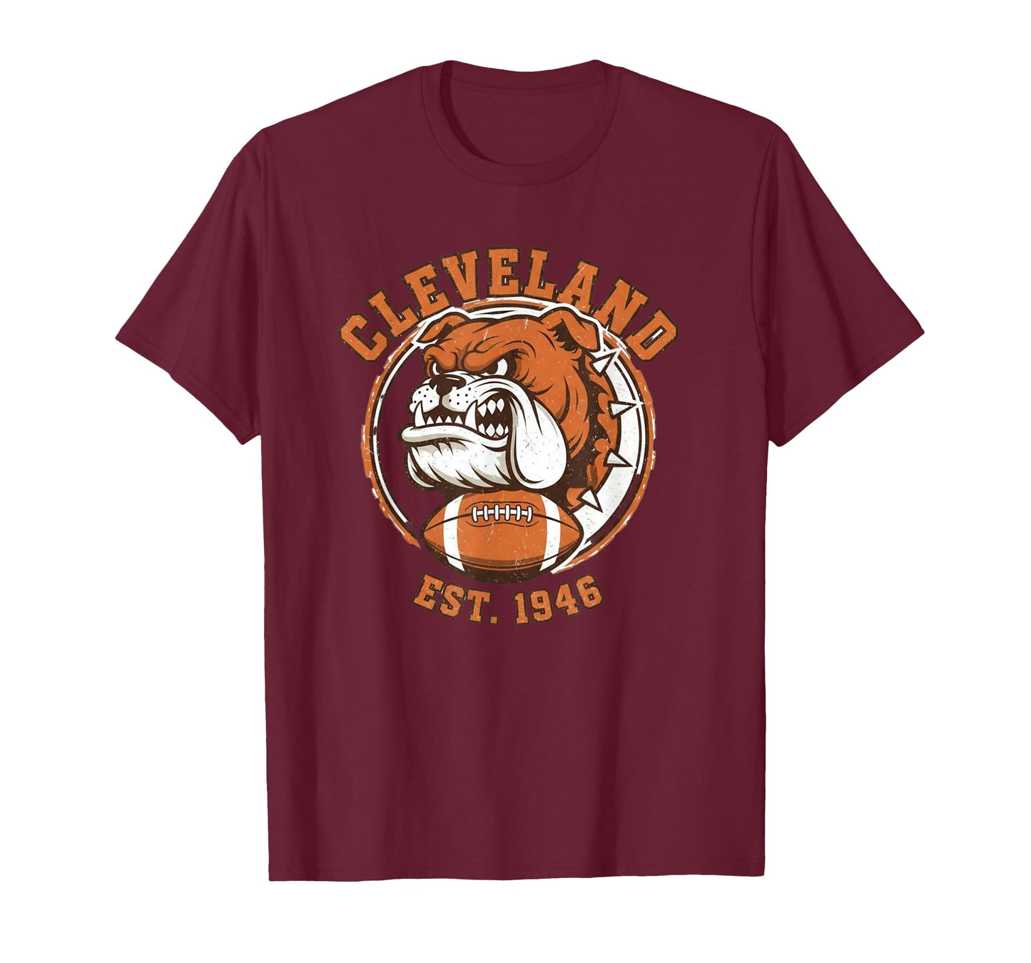 Vintage Cleveland Football Dog Design T-Shirt