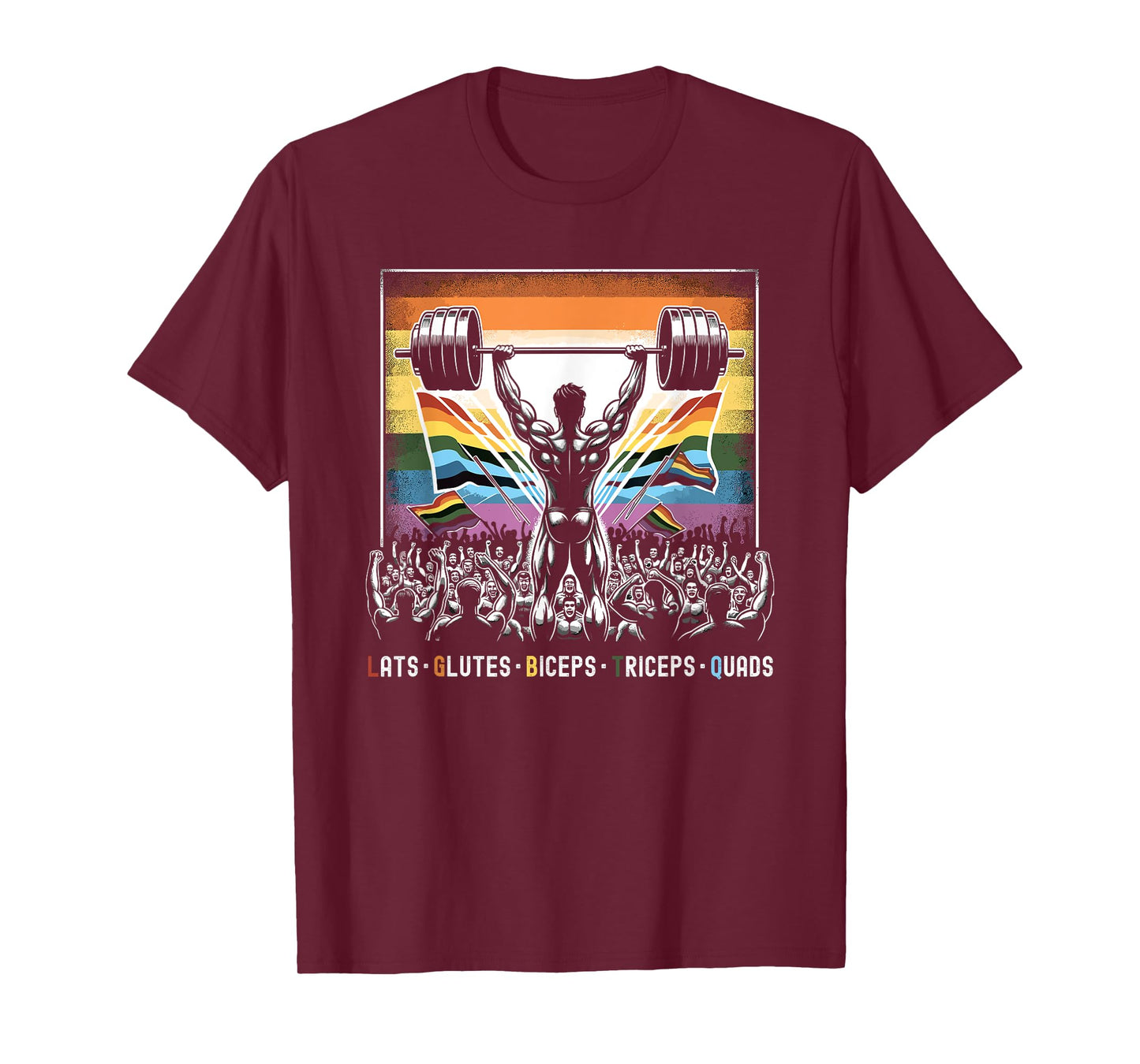 LGBTQ Legs Glutes Biceps Triceps Quads Gay Gym Exercise T-Shirt
