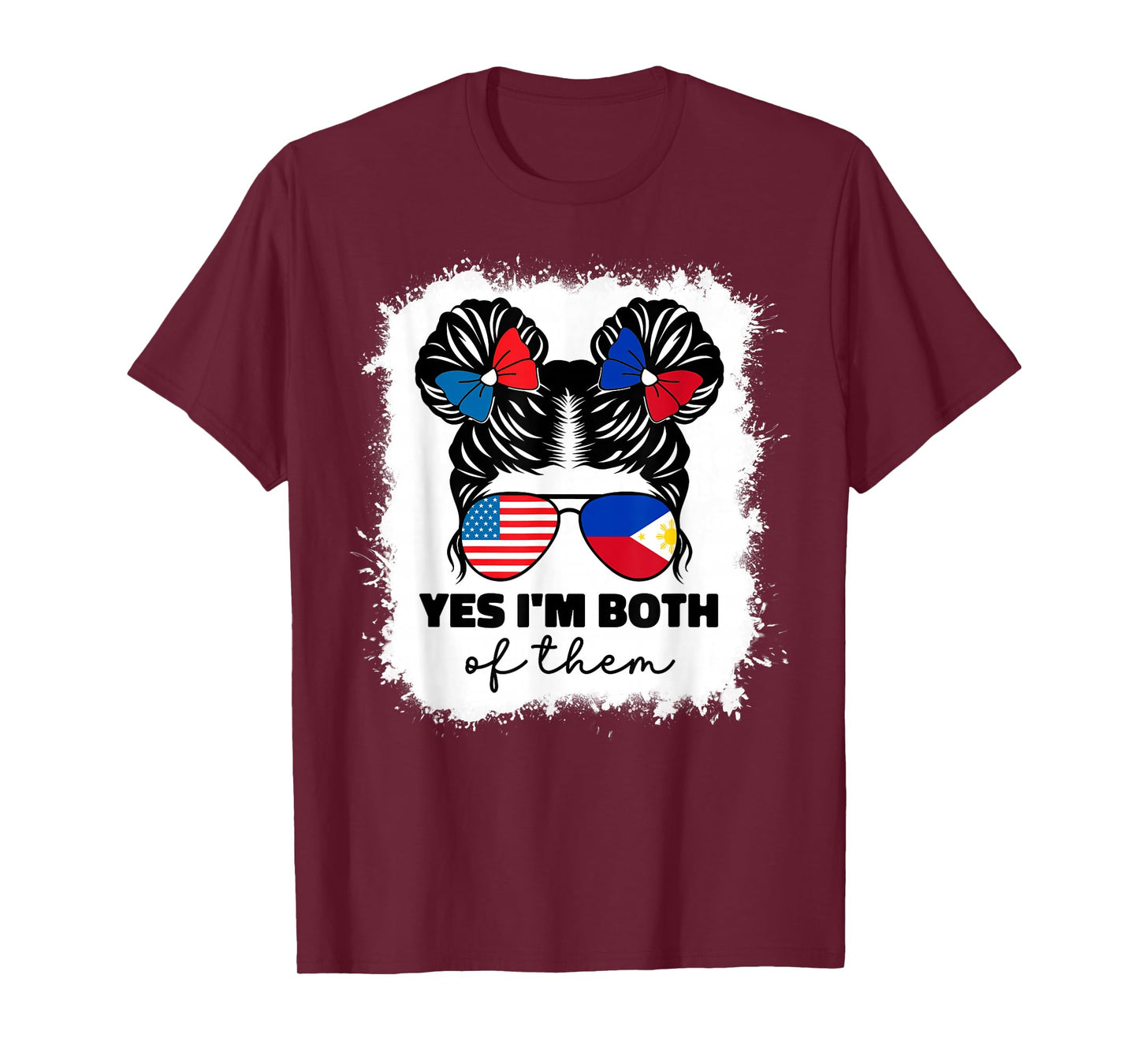 Half American Half Filipino Philippines Usa Flag Kids Girl T-Shirt