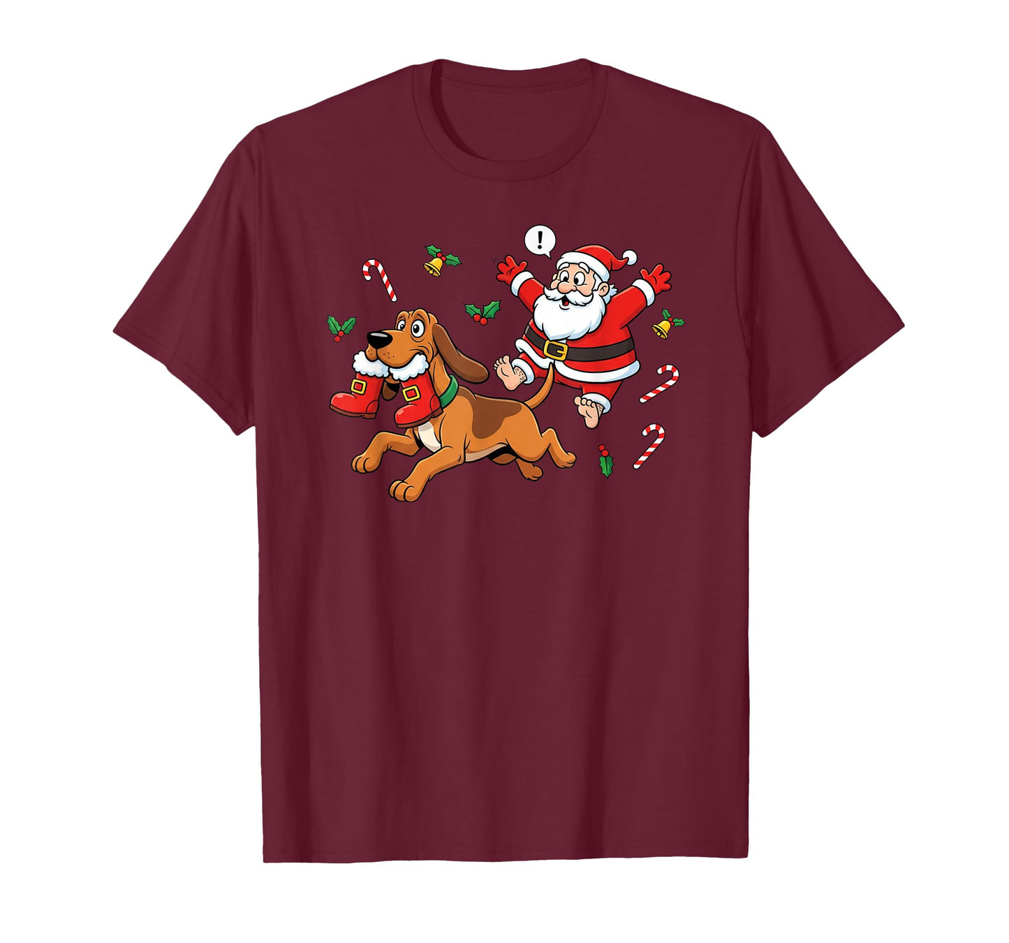 Funny Bloodhound Santa Claus Boots Christmas Womens Mens Kid T-Shirt